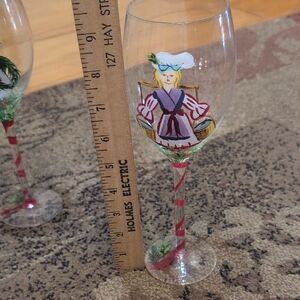 Hand-Painted Wine Glass with Lady Design